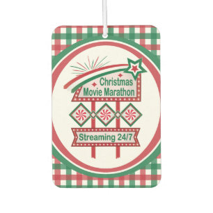 Christmas Movie Marathon Retro Marquee Festive Air Freshener