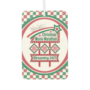 Christmas Movie Marathon Retro Marquee Festive Air Freshener