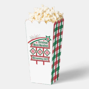 Christmas Movie Marathon Retro Marquee Festive Favor Box