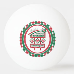 Christmas Movie Marathon Retro Marquee Festive Ping Pong Ball