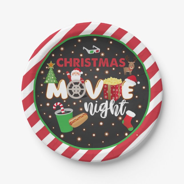 Christmas Movie Night Plate (Front)