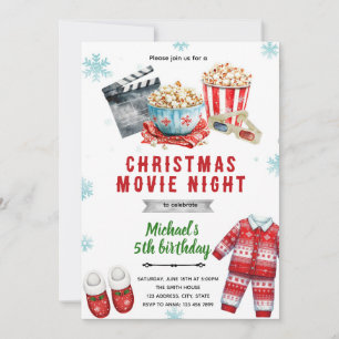 Christmas movie popcorn Invitation