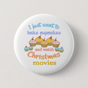 Christmas Movies and Cupcakes 2 Inch Round Button