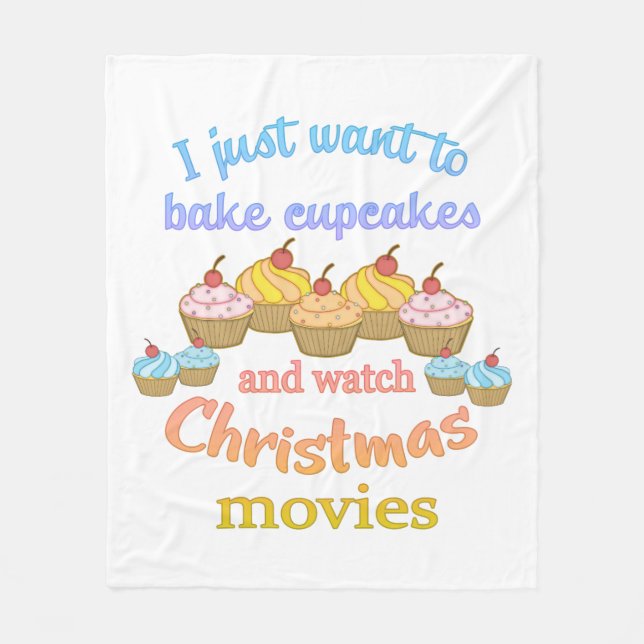 Christmas Movies and Cupcakes Fleece Blanket (Front)