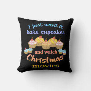 Christmas Movies and Cupcakes Throw Pillow