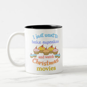 Christmas Movies and Cupcakes Two-Tone Coffee Mug