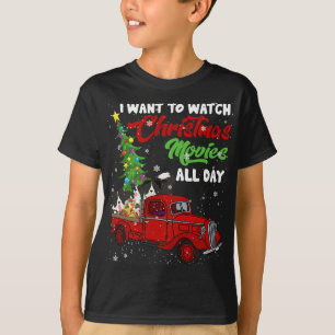Christmas Movies Funny Border Collie Movies Red Tr T-Shirt