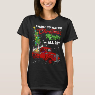 Christmas Movies Funny Border Collie Movies Red Tr T-Shirt