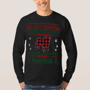 Christmas Movies With Puggle Dog Ugly Christmas Sw T-Shirt