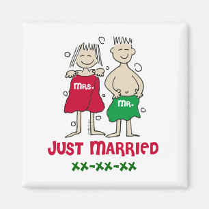 Christmas Mr Mrs Just Married Magnet