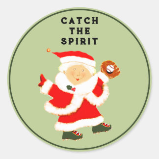 Christmas Mrs. Claus Classic Round Sticker