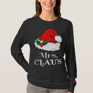 Christmas Mrs. Claus Matching Pajama Santa Hat X-m T-Shirt