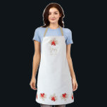 Christmas MRS Holly Branches Poinsettias Bouquet Apron<br><div class="desc">Christmas MRS Holly Branches and Poinsettias Bouquet Apron. IMPORTANT NOTICE: This design is part of a collection and has other coordinated elements that you can find in my store. Sometimes it can be difficult to aesthetically align and put texts or initials on the designs, if so tell me and I'll...</div>