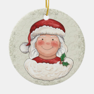 Christmas Mrs. Santa Claus - SRF Ceramic Ornament