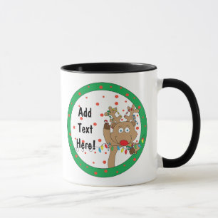 Christmas Mug 11 oz. Reindeer Personalize