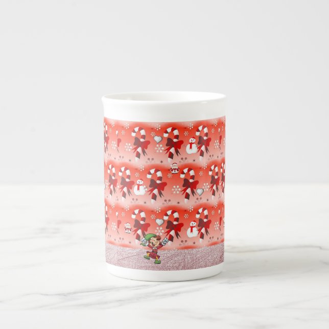 Christmas Mug, Elf Bone China Mug (Front)