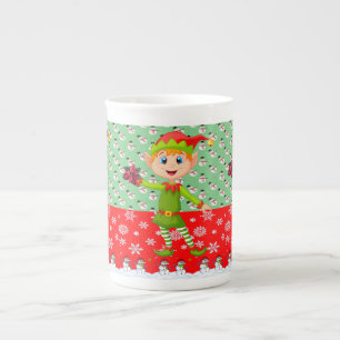 Christmas Mug, Elf, Merry Christmas Bone China Mug