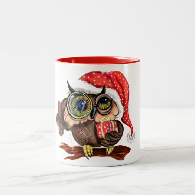 Christmas Mug Gift Baby Owl with Gifts (Center)