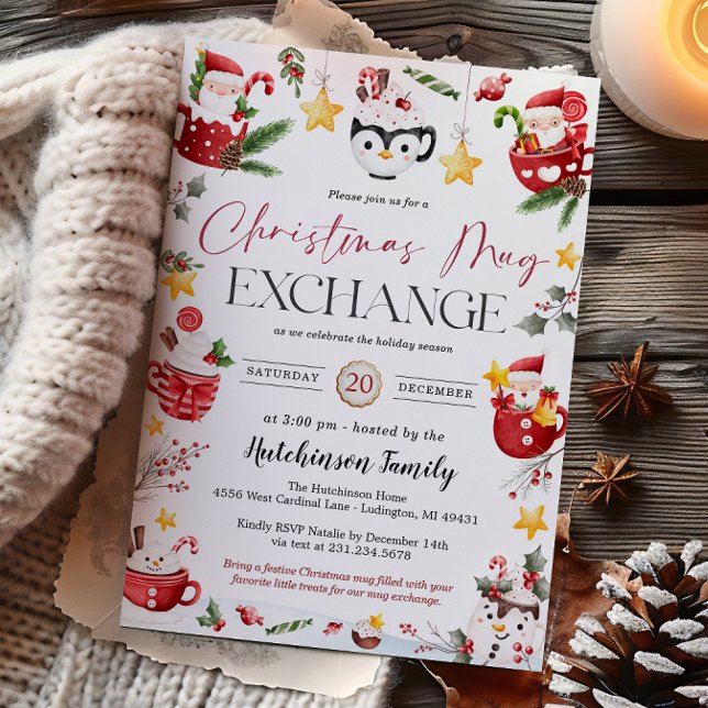 Christmas Mug Gift Exchange Party Invitation (Christmas Mug Gift Exchange Party Invitation
)