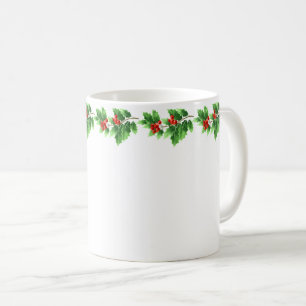 Christmas Mug-Holiday Holly Coffee Mug