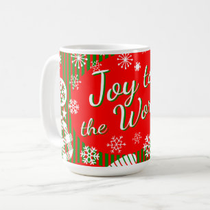 Christmas Mug – Joy to the World Red & Green