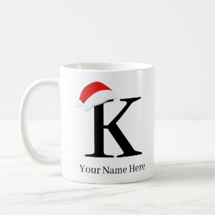 Christmas Mug "K" Initial