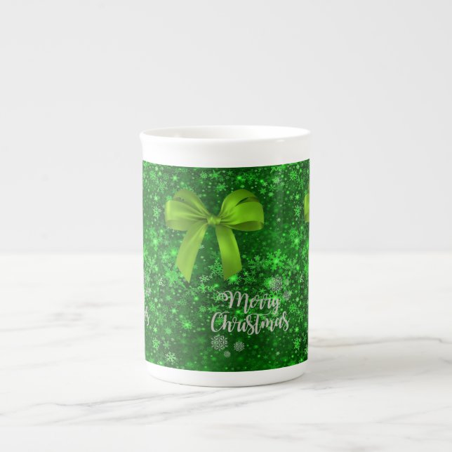 Christmas Mug, Merry Christmas Bone China Mug (Front)