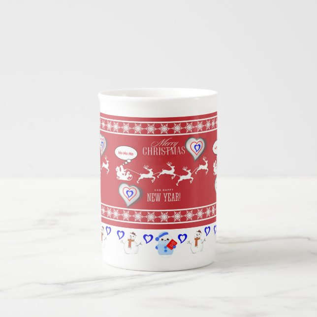 Christmas Mug, Merry Christmas Bone China Mug (Front)