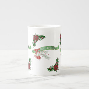 Christmas Mug, Merry Christmas Bone China Mug