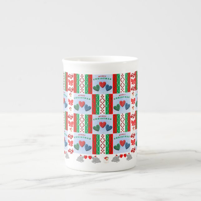 Christmas Mug, Merry Christmas Bone China Mug (Front)