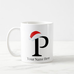 Christmas Mug "P" Initial