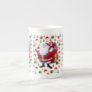 Christmas Mug, Santa Bone China Mug