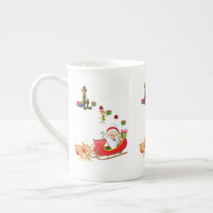 Christmas Mug, Santa, Merry Christmas Bone China Mug