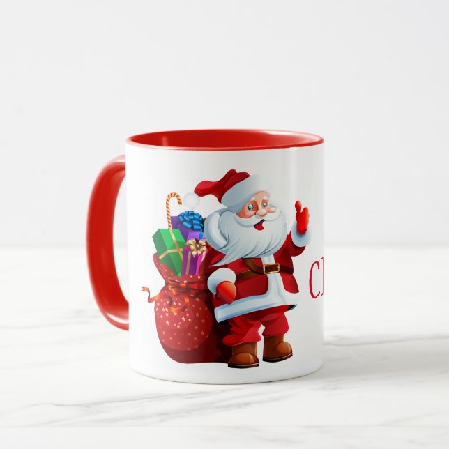 Christmas Mug-Santa Mug (Front Left)