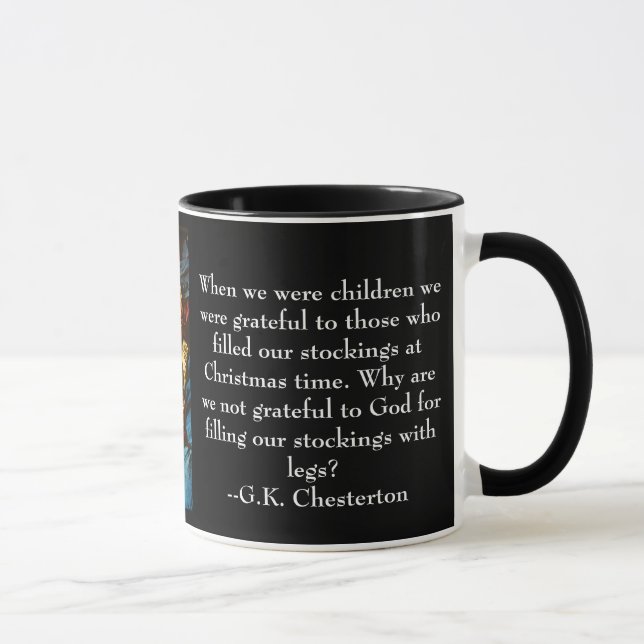 Christmas Mug with G.K. Chesterton quote (Right)
