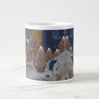 Christmas Mug with Lit Trees