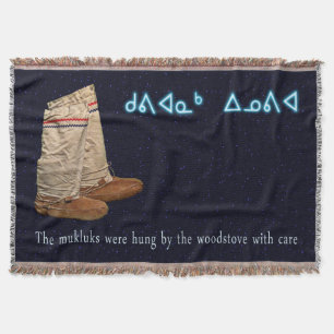 Christmas Mukluks Throw Blanket