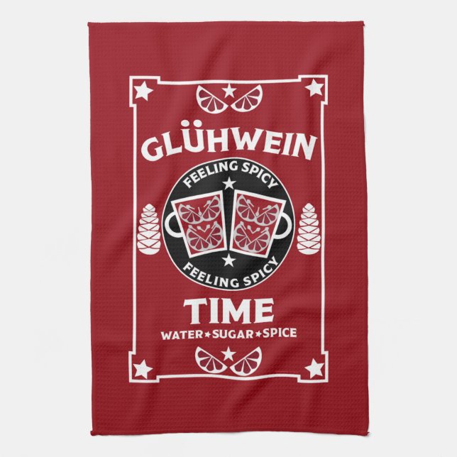 Christmas Mulled Red Wine Glühwein    Kitchen Towel (Vertical)