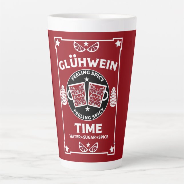 Christmas Mulled Red Wine Glühwein    Latte Mug (Front)