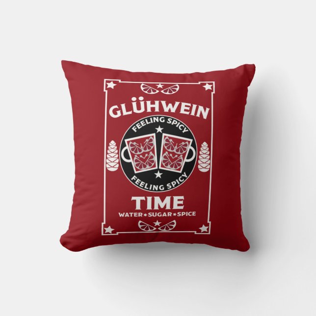 Christmas Mulled Red Wine Glühwein    Throw Pillow (Front)