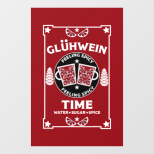 Christmas Mulled Red Wine Glühwein    Window Cling