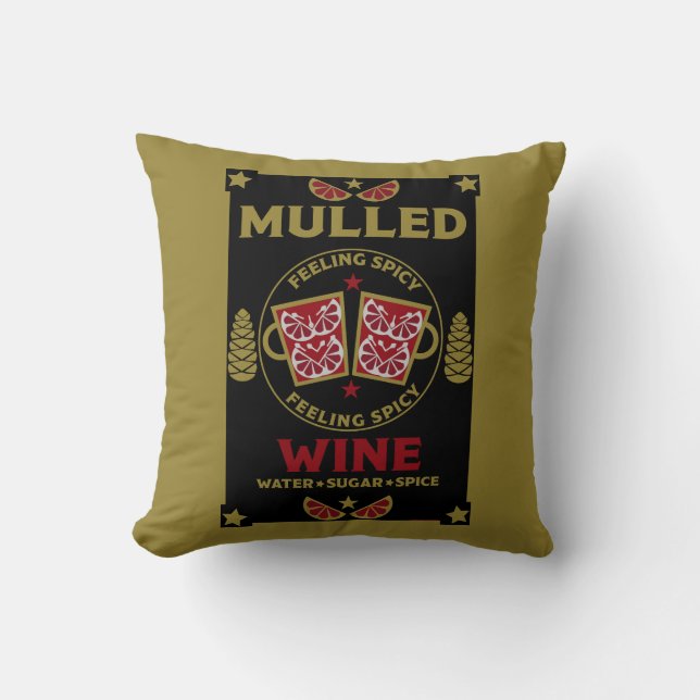 Christmas Mulled Red Wine  Throw Pillow (Front)