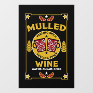 Christmas Mulled Red Wine  Window Cling