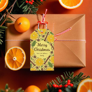 Christmas mulled wine spicy bright yellow gift tags