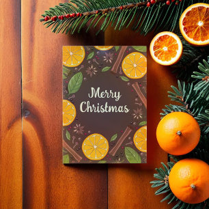 Christmas mulled wine spicy brown holiday card