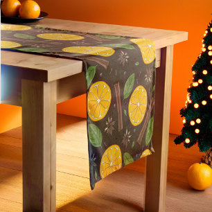 Christmas mulled wine spicy brown short table runner