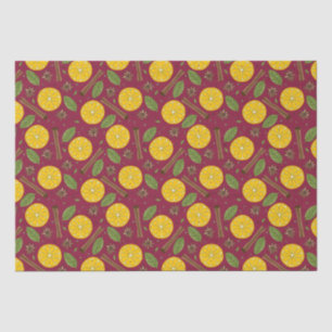 Christmas mulled wine spicy burgundy tissue paper