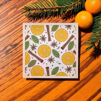 Christmas mulled wine spicy white napkin