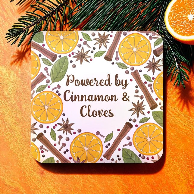 Christmas mulled wine spicy white square paper coaster (Christmas mulled wine spicy white square paper coaster)