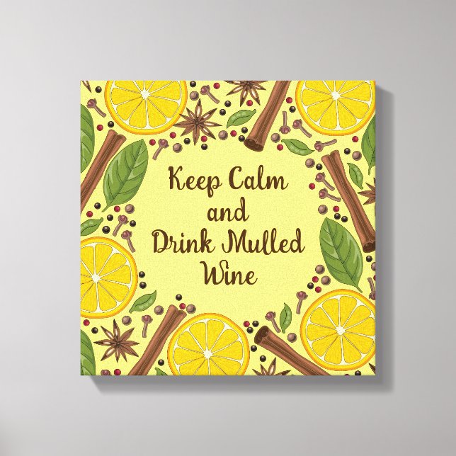 Christmas mulled wine spicy yellow canvas print (Front)